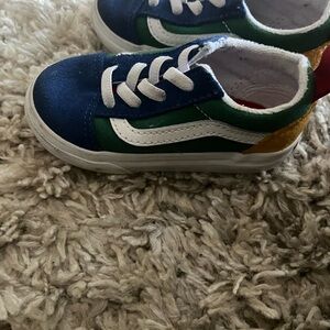 Vans Green and Blue Sneakers with Colorful Outsole